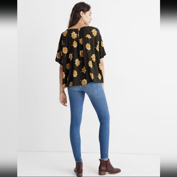 Madewell Rhyme Top In Fall Flowers Size Small - Picture 2 of 9
